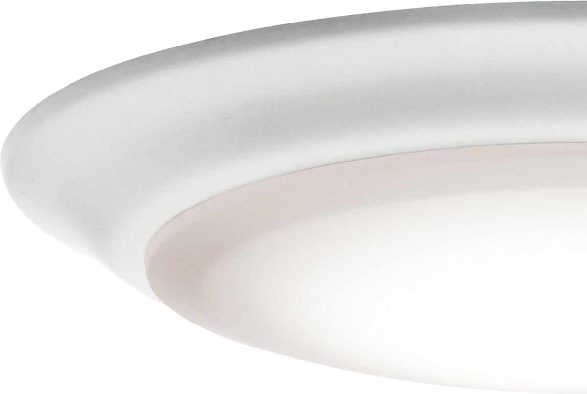 Kichler Gen 1 LED Downlight in White, 7.5” Ceiling Lights Flush Mount, Wet Rated Interior Dimmable Light for Living Room, Dining Room, Kitchen, Bathroom and Bedroom, 3000K, (7.5” x 1.5”), 43846WHLED30