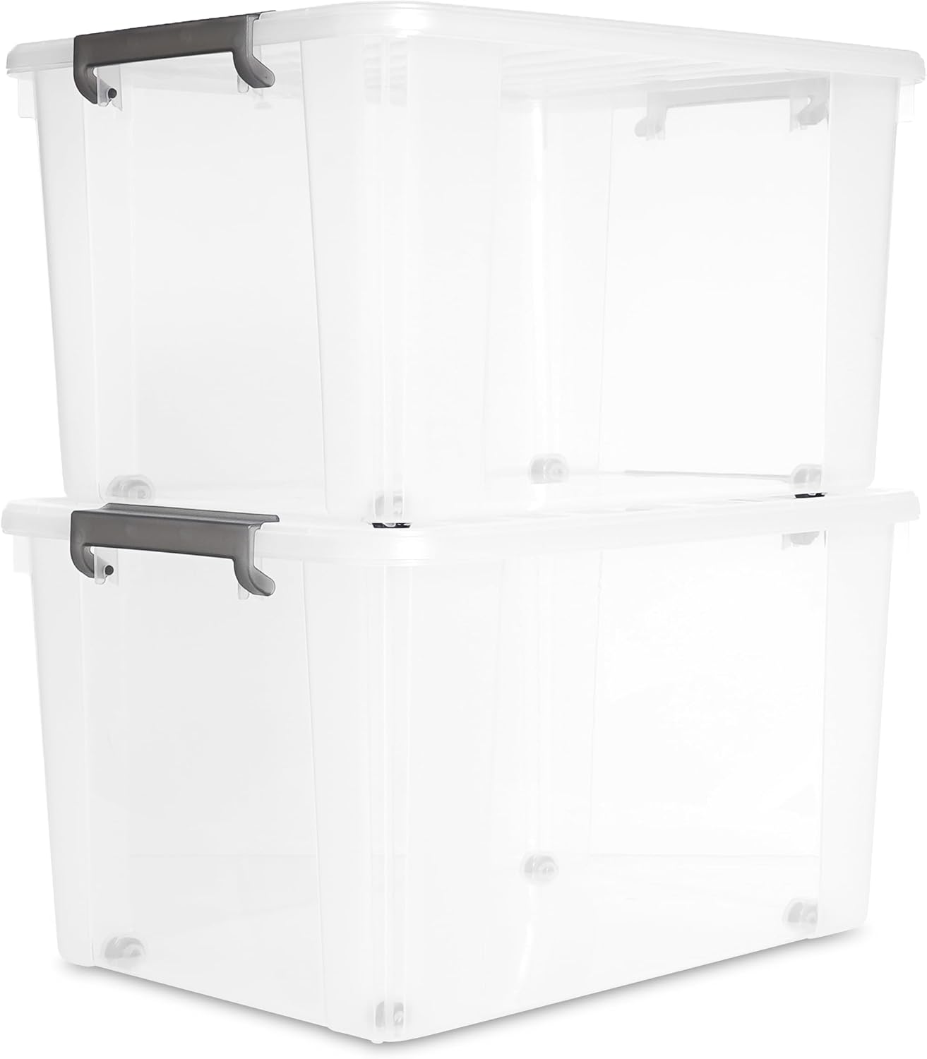 Citylife 17 QT Plastic Storage Bins with Latching Lids Stackable Storage Containers for Organizing Large Clear Storage Box for Garage, Closet, Kitchen, 8 Packs
