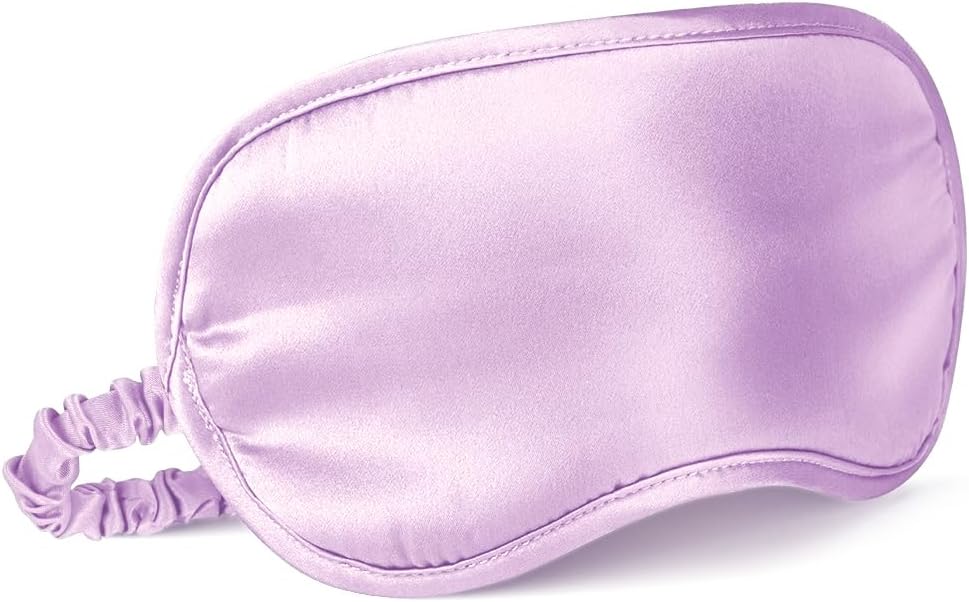 LULUSILK Mulberry Silk Sleep Eye Mask for Sleeping Women and Men, Lavender