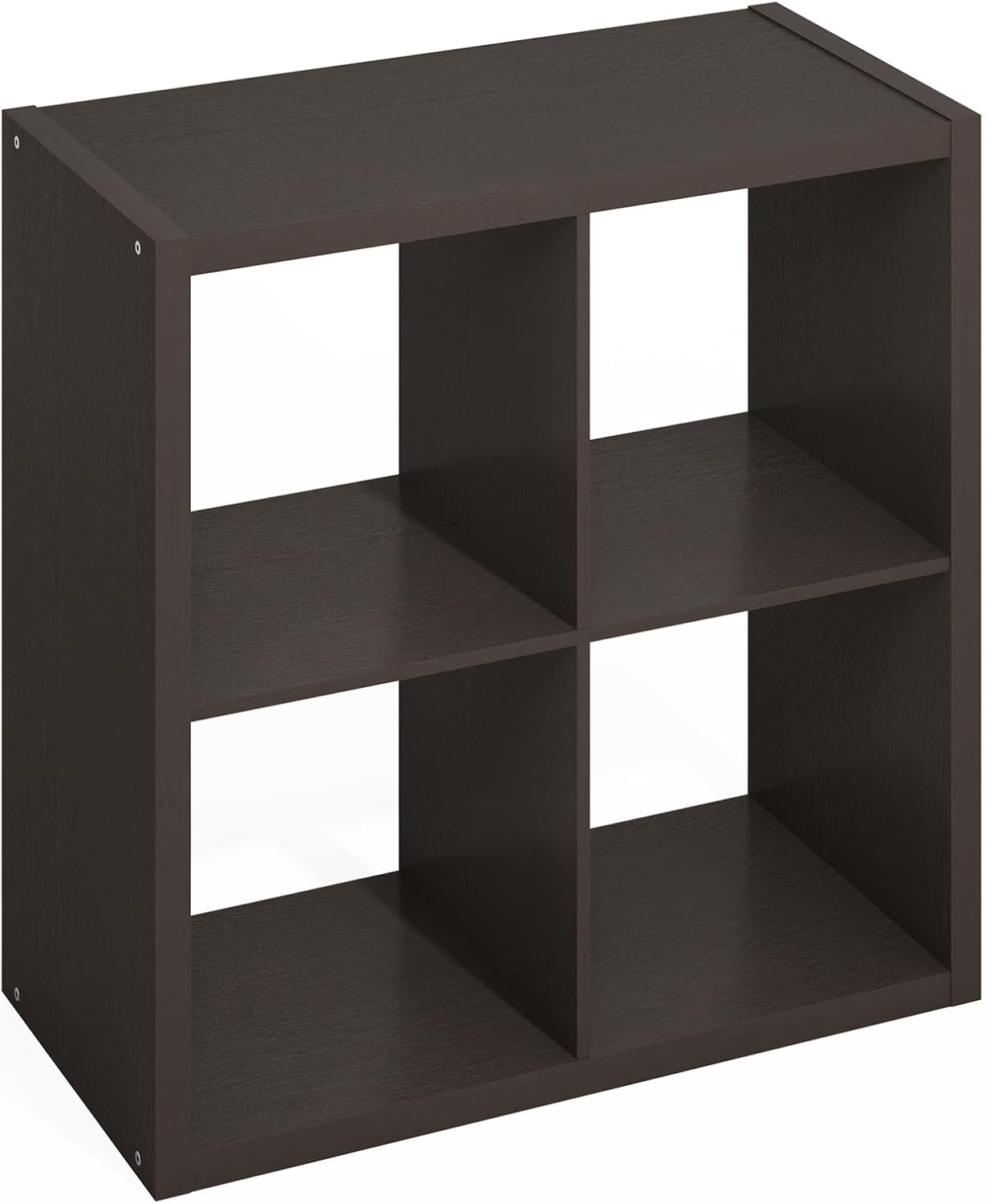 Furinno HERMITE Kitchen Island, 4-Cube Coffee Bar, Extra Thick Kitchen Storage, Bakers Rack, for Pantry Organizers and Storage, Kitchen Organization, Black Dark Oak