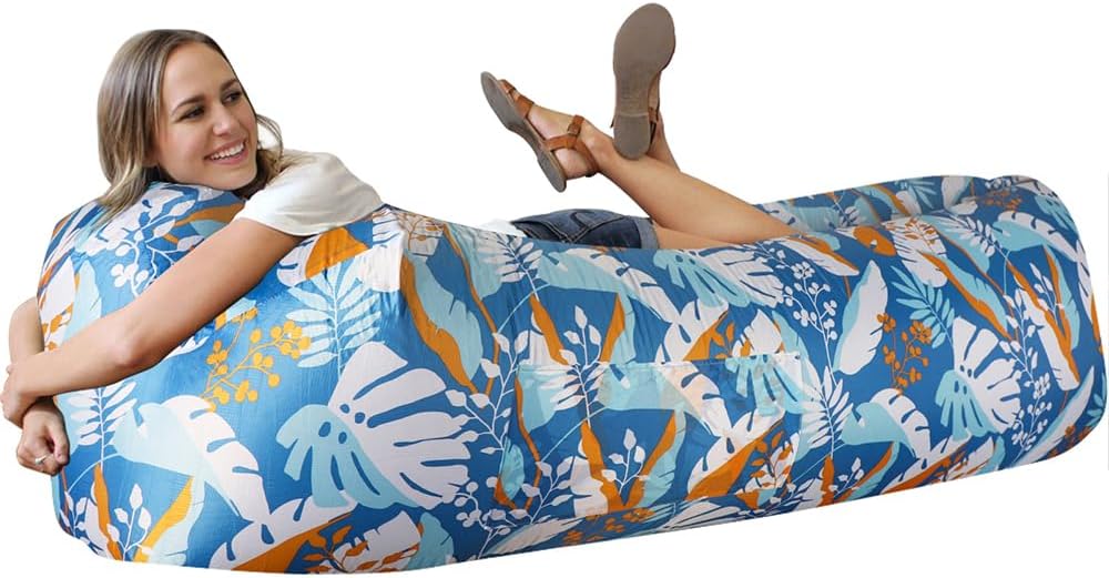 WEKAPO Inflatable Couch Air Lounger Chair - Camping & Beach Accessories, Portable Blow up Sofa for Hiking, Lawn, Indoor/Outdoor Movies & Music Festivals. Lightweight and Easy to Set Up Air Hammock