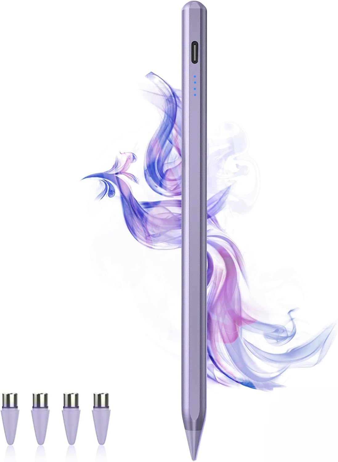 Stylus Pens for Touch Screens Power-Display Tablet Pen POM Tip Magnetic Digital Touch Pen Compatible with iPhone/iPad/iPad Pro/Lenovo/Nintendo Switch 2/Other Smartphone and Tablet Devices (Purple)