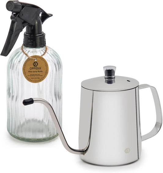 Watering Can for Indoor Plants, Silver Stainless Steel Watering Can 2 Pack