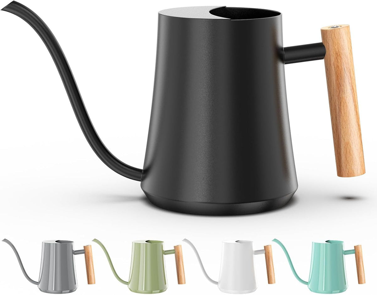 Green Moon 1L/35oz Metal Watering Can Indoor with Long Spout, Black