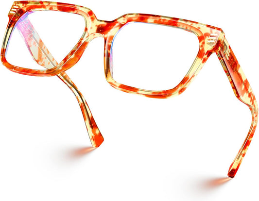 VISOONE Chunky Rectangle Oversized Blue Light Blocking Computer Glasses