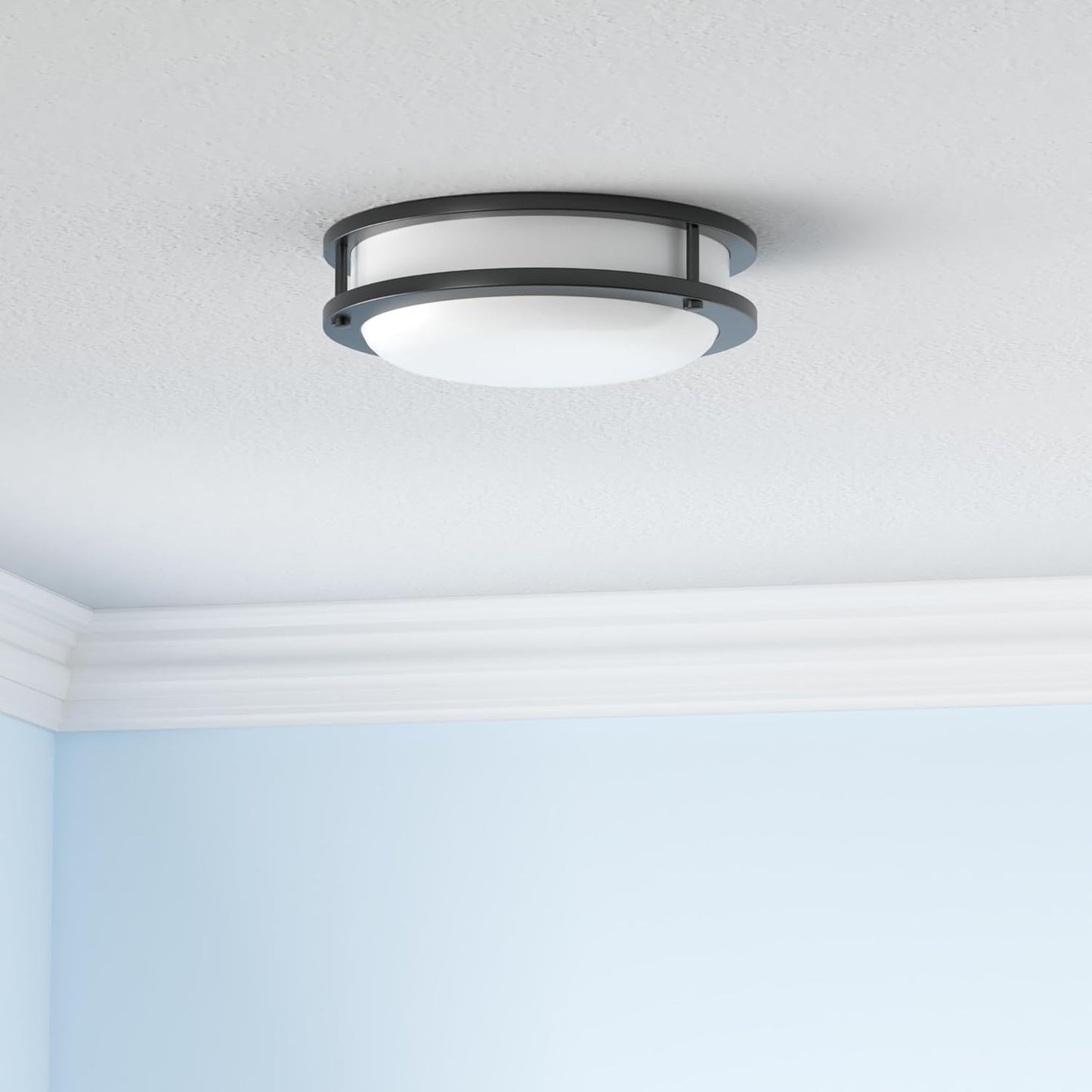 hykolity 13 inch Flush Mount LED Ceiling Light Fixture, 2700K/3000K/3500K/4000K/5000K Adjustable Ceiling Lights, Oil Rubbed Bronze Saturn Dimmable Lighting for Hallway Bathroom or Kitchen, ETL Listed