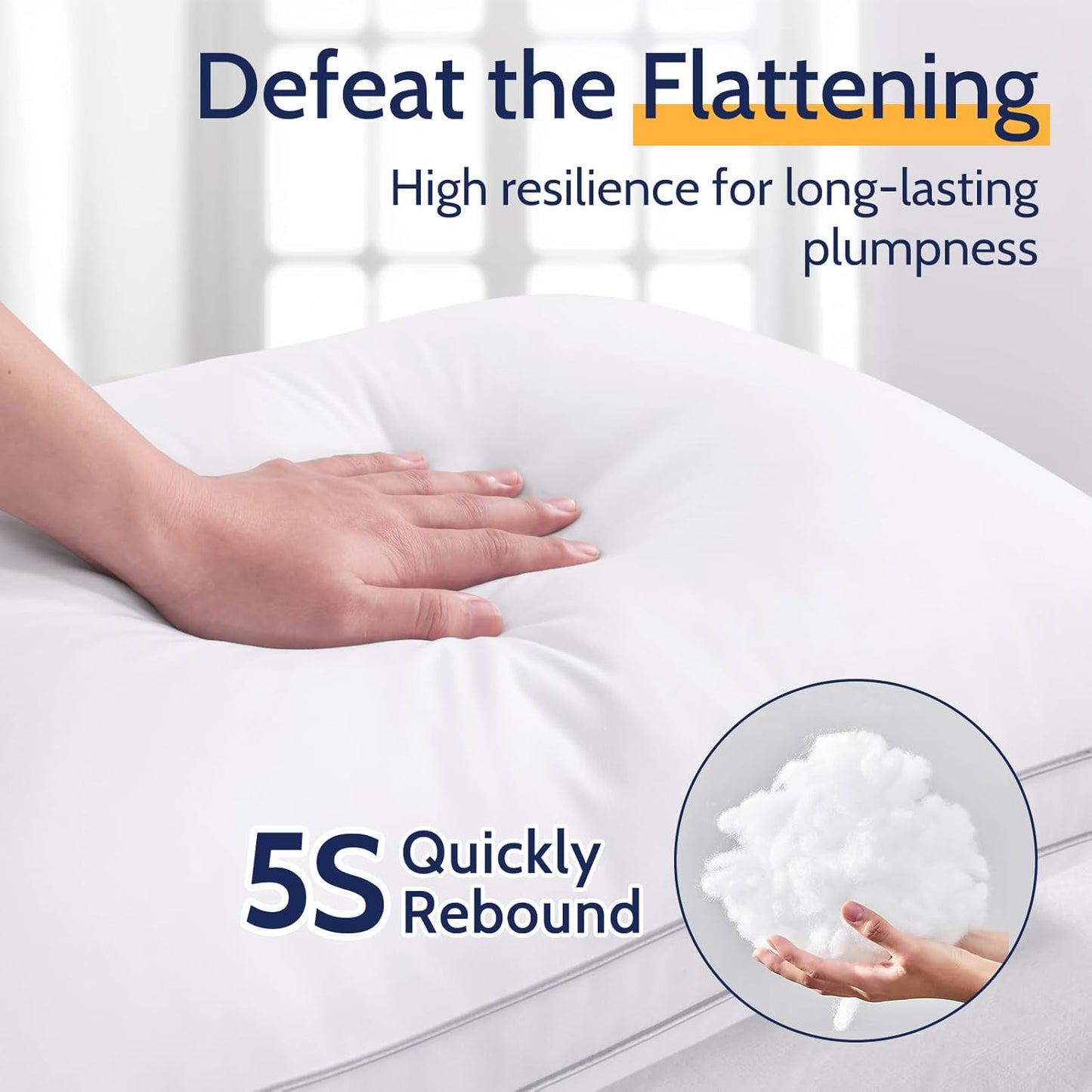 ROUMEA Pillows King Size Set of 2, Gusseted Bed Pillows for Sleeping 2 Pack, Luxury Hotel Quality, Supportive King Pillow with Soft Down Alternative for Back Stomach Side Sleepers,Machine Washable