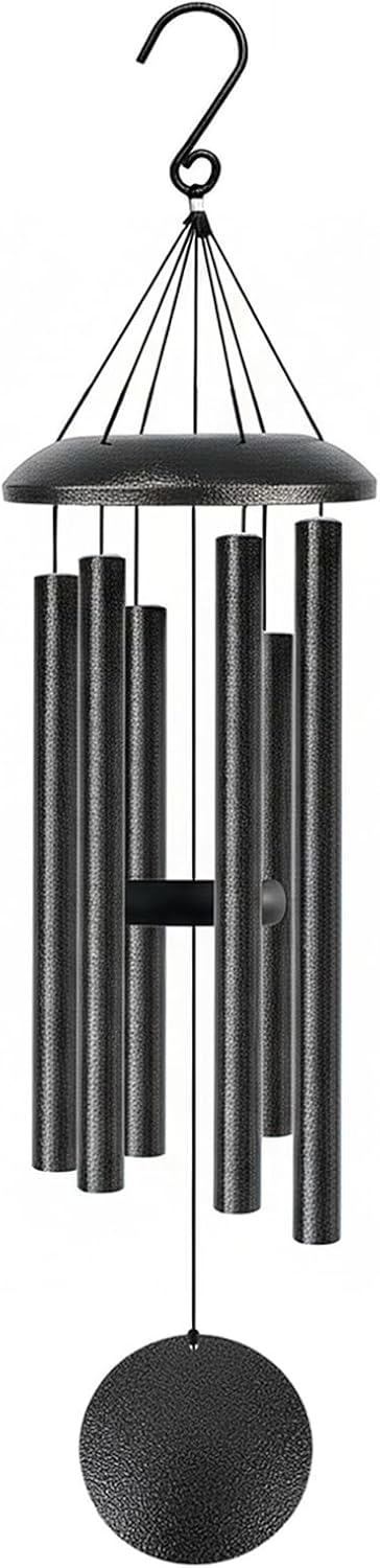Wind Chimes for Outside Deep Tone, 38" Large WindChimes with 6 Tubes, 100% Rustproof Aluminum, Memorial Gift or Garden Patio Porch and Outdoor Décor(Silver)