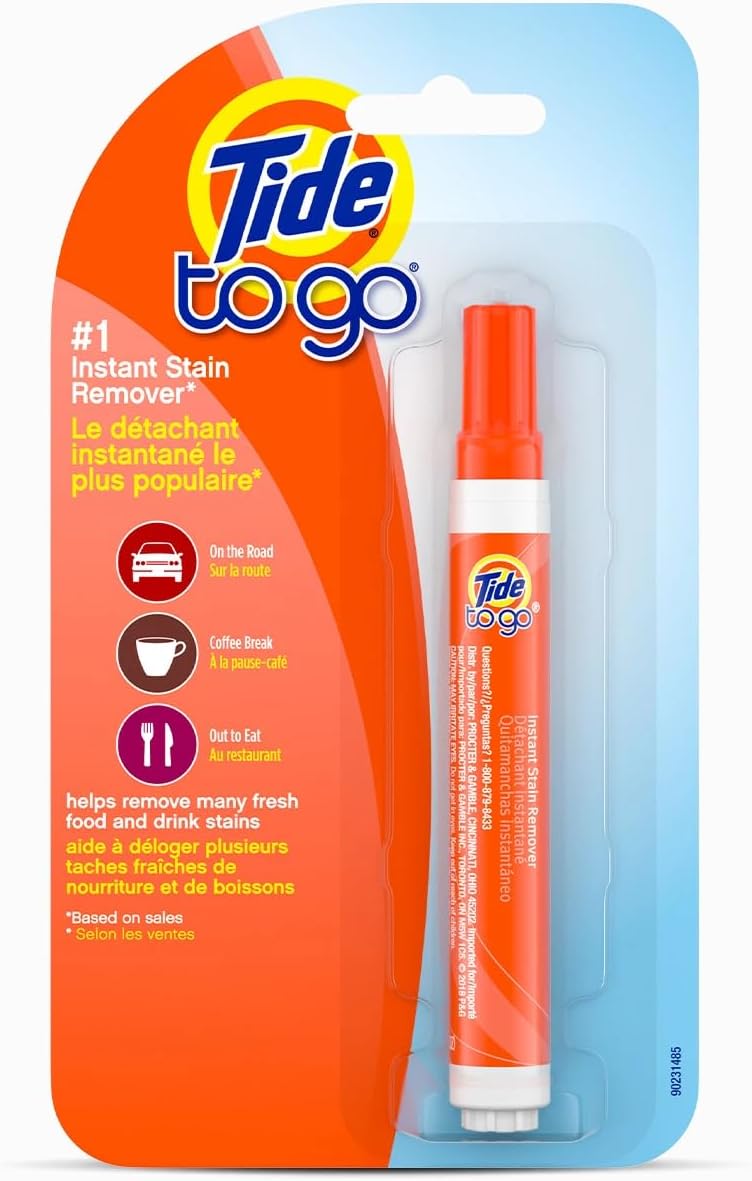 Tide Stain Remover for Clothes, Tide To Go Pen, Instant Stain & Spot Remover for Clothes, Travel & Pocket Size, 5 Count (Pack of 1) (Packaging May Vary)