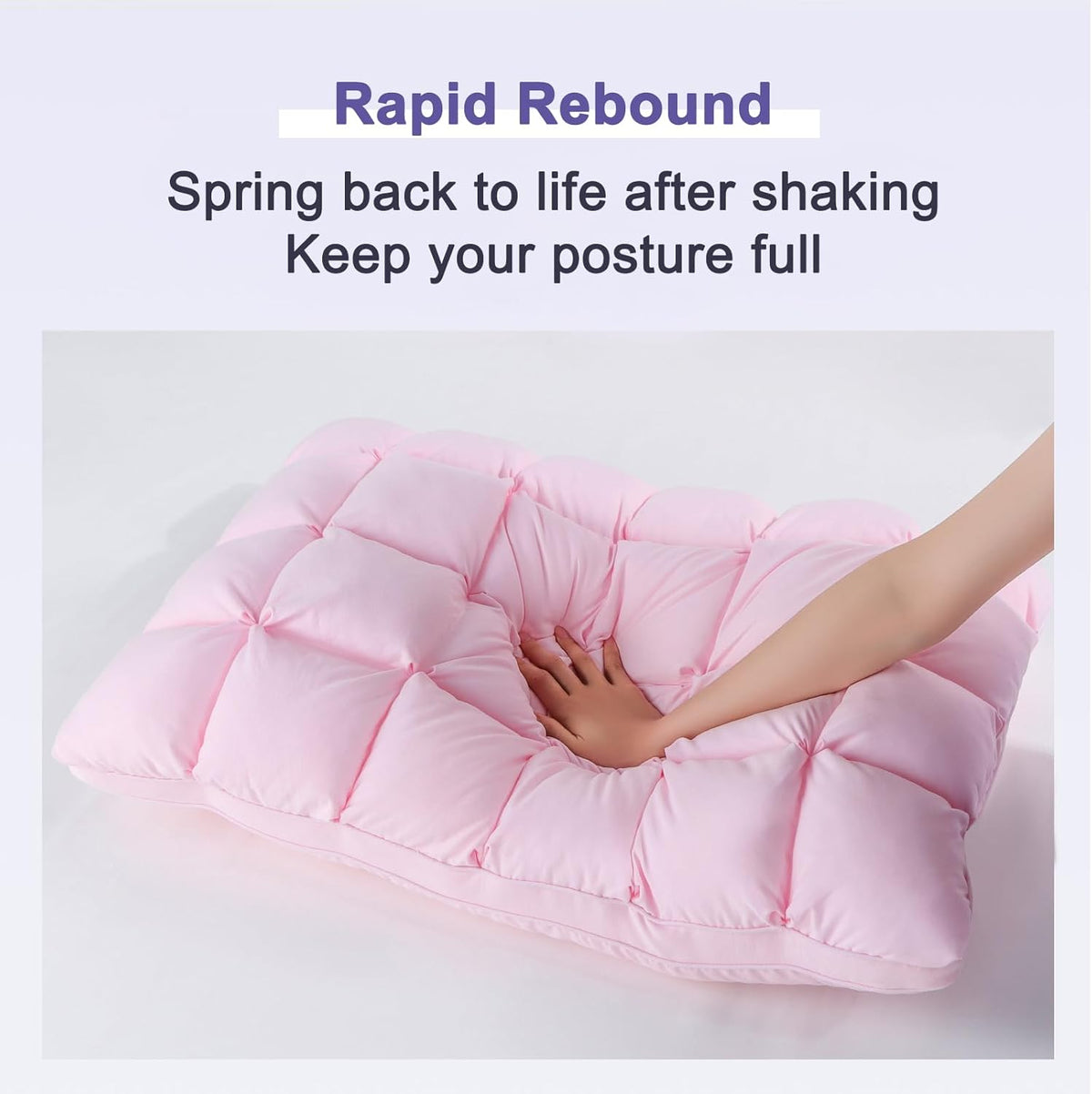 YOUR MOON Super Support Soft Down-Alternative Pillow Standard Size, Fluffy Soft Luxury Hotel Gel Sleeping Pillows, Bed Pillows for Side Sleepers(Pink)