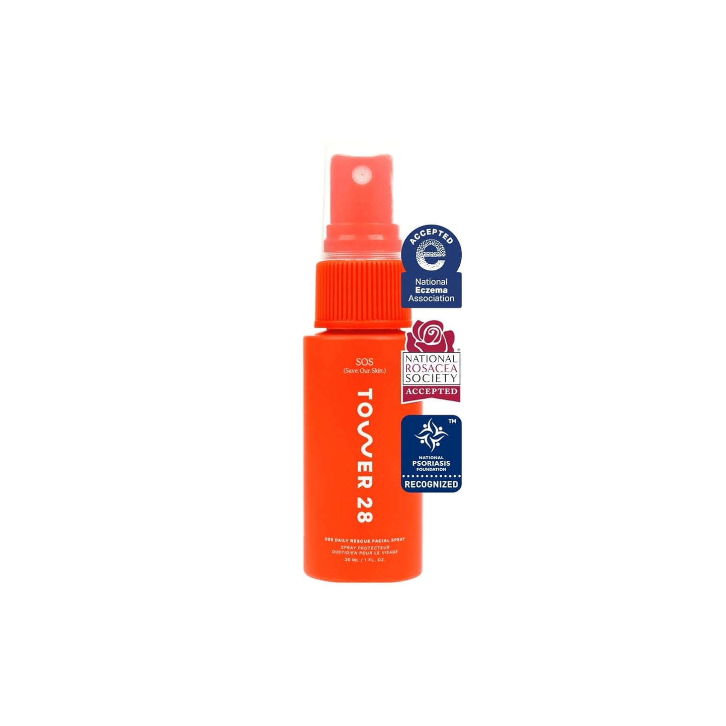 Tower 28 SOS Daily Rescue Facial Spray - Hypochlorous Acid Spray to Help Reduce Redness, Calm Irritation + Alleviate Flare-Ups - Purifying Travel Size Face Toner - Everyday Skin Care Essential (1 oz)