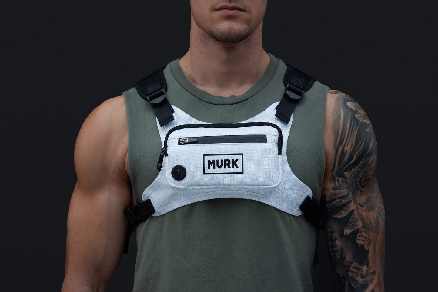 MVRK Water Resistant Running Vest Chest Pack, Phone Holder for Running, Lightweight Training Pack with Reflective Detail