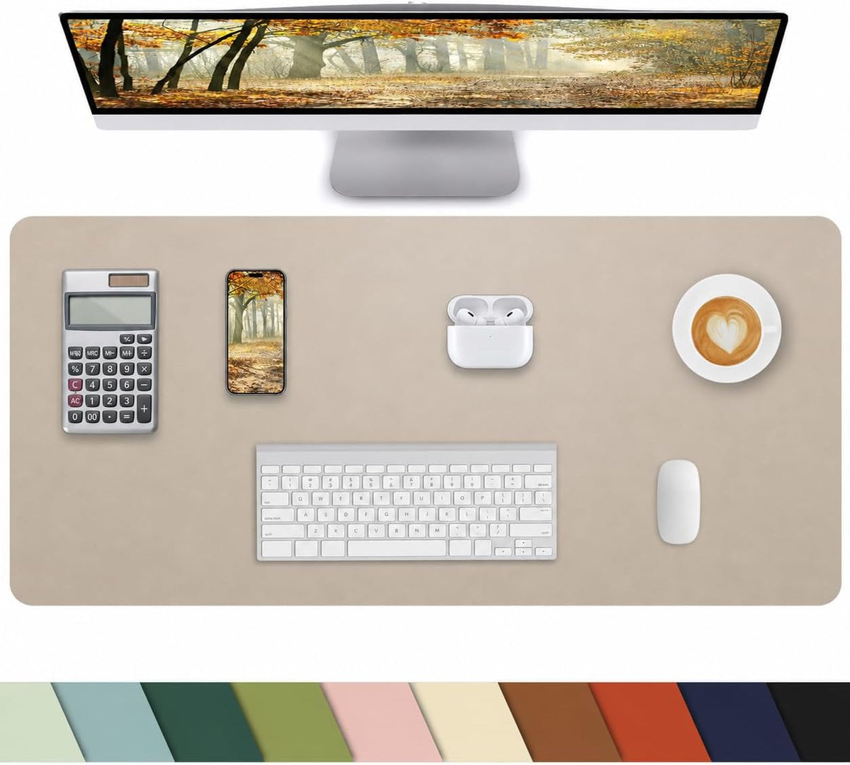 Desk mat Large, Leather Desk Pad Protector,Office Desk Mat,Mouse Pad, Non-Slip Desk Blotter, Laptop Desk Pad, Waterproof Desk Writing Pad for Office&Home (Midnight Blue, 55" x 24")