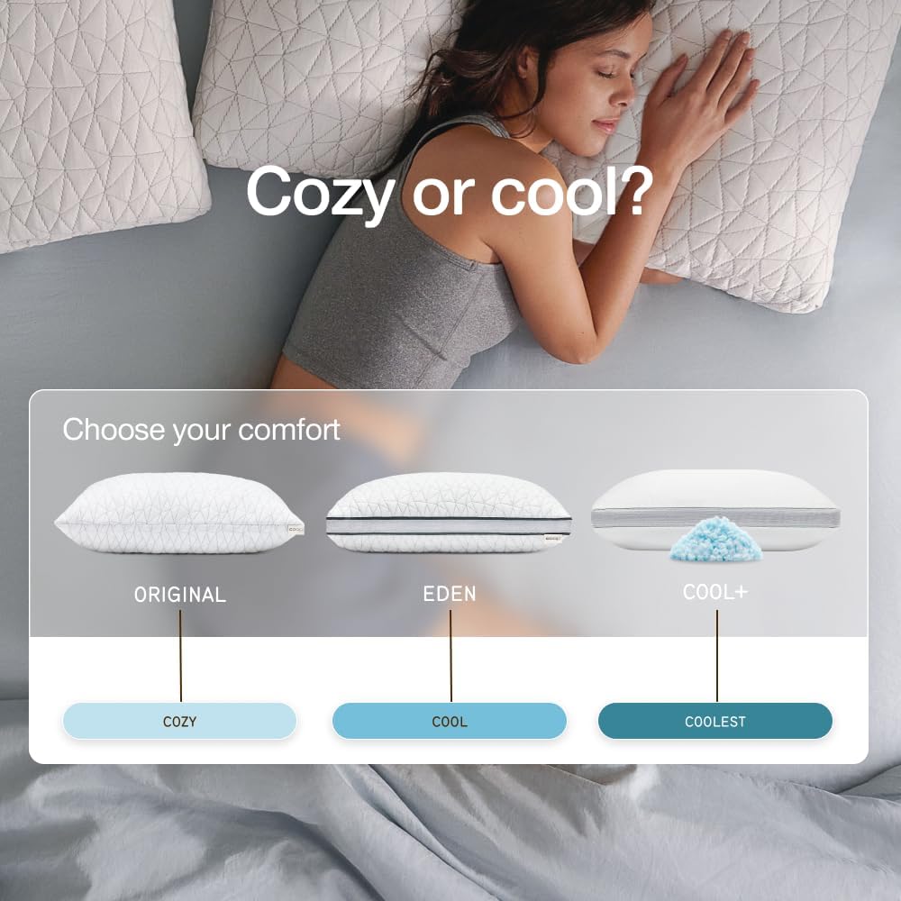 Coop Home Goods Original Cut-Out Adjustable Pillow, Queen Size Bed Pillows for Neck & Head Support, 18 x 28 “ Memory Foam Pillows - Medium Firm for Side Sleeper, CertiPUR-US/GREENGUARD Gold