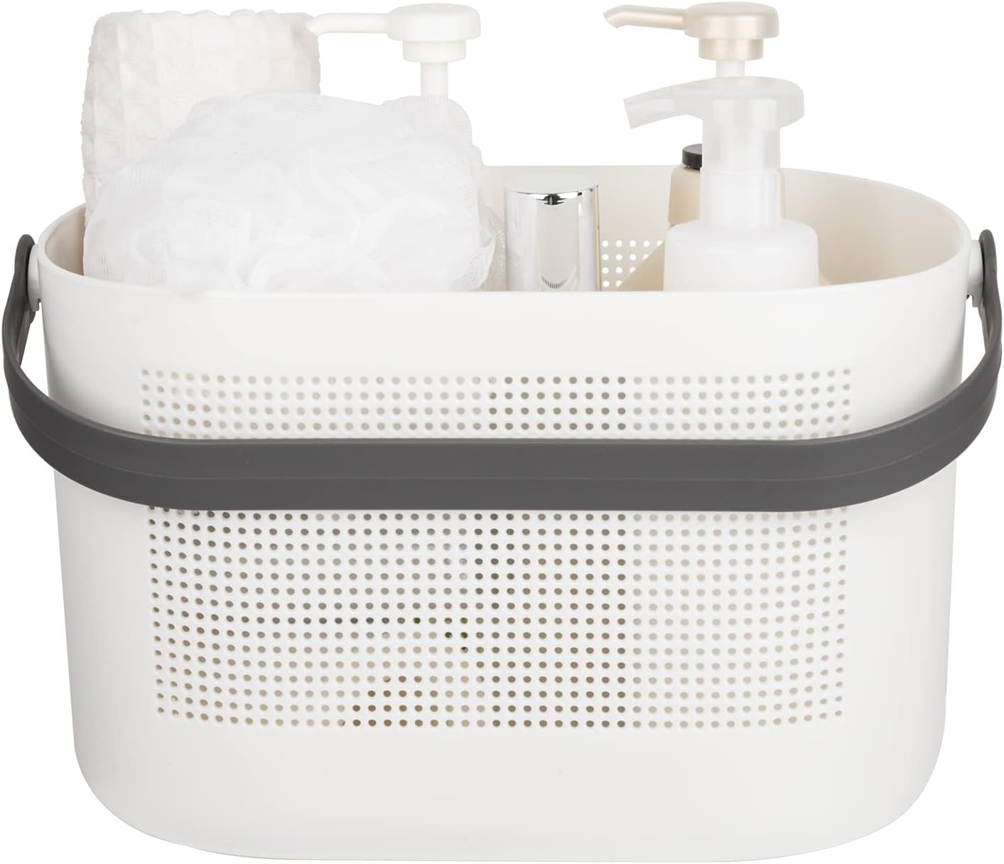 UUJOLY Plastic Storage Baskets with Handles, Shower Caddy Shelf Organizers Basket for Bathroom, Kitchen, Dorm Room, Black