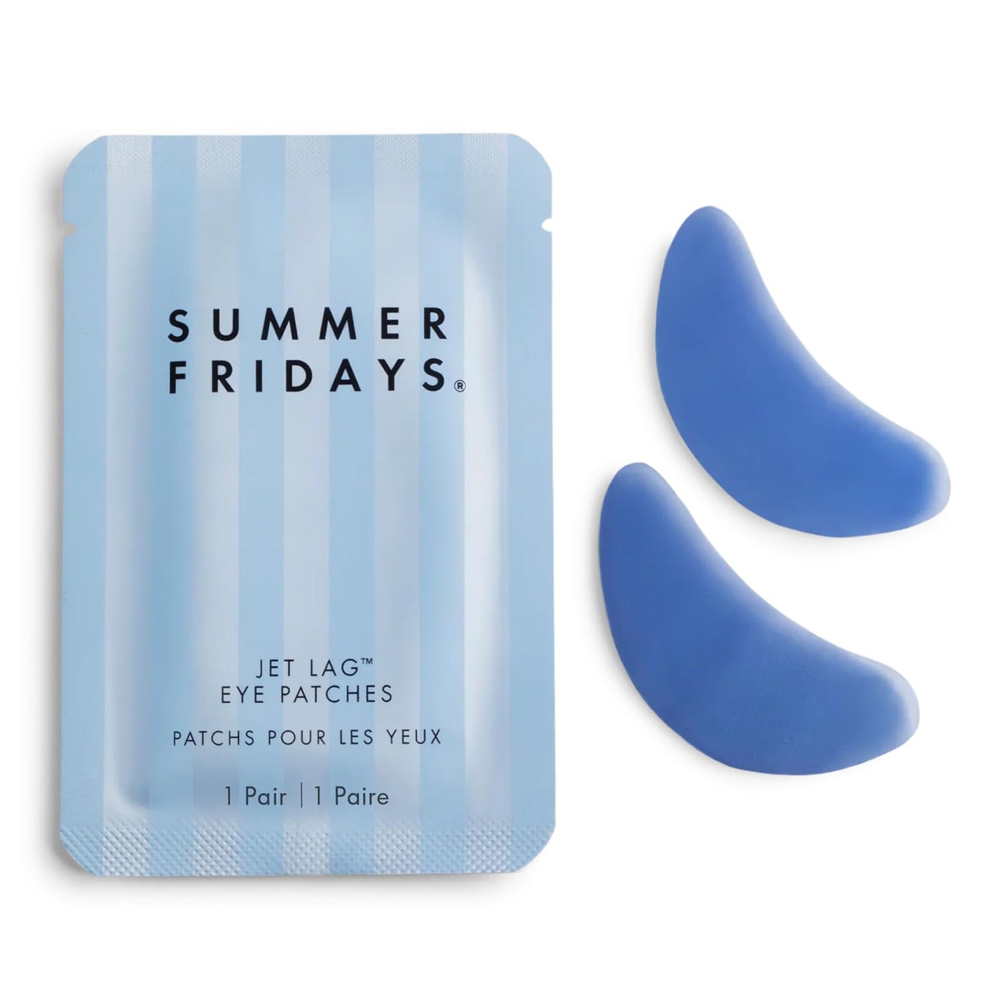 Summer Fridays Jet Lag Hydrating Eye Patches - De-puffing Hydrogel Under Eye Masks with Hyaluronic Acid, Caffeine + Peptides - Soothing + Refreshing At-Home + Travel Skin Care (6 Pairs)