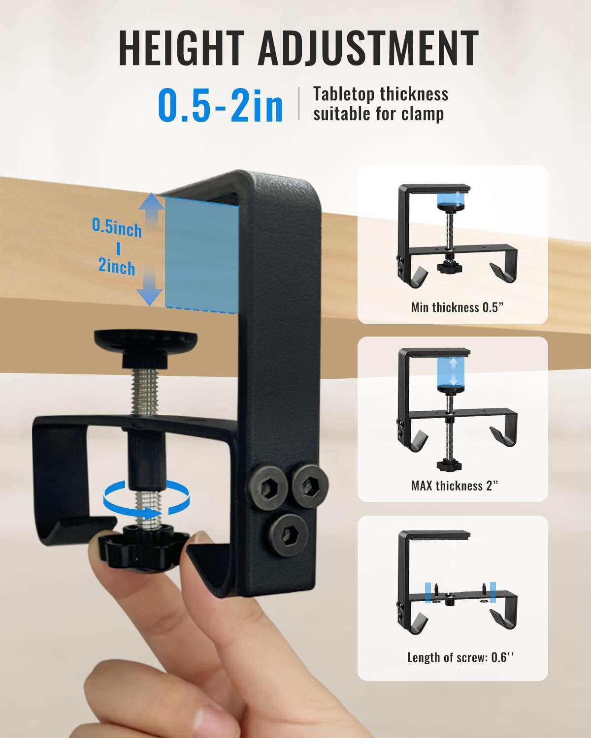 No Drill Under Desk Cable Management Tray, Cord Organizer for Table 36" | Upgraded Oxford Fabric, Cable Loop, for Home, for Office