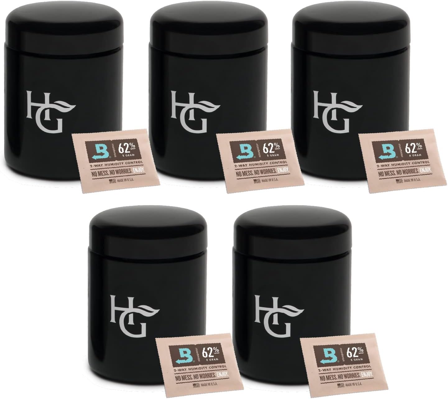 Herb Guard - Half Oz Airtight Jar and Smell Proof Containers (250 ml) Comes with Humidity Pack to Keep Goods Fresh for Months