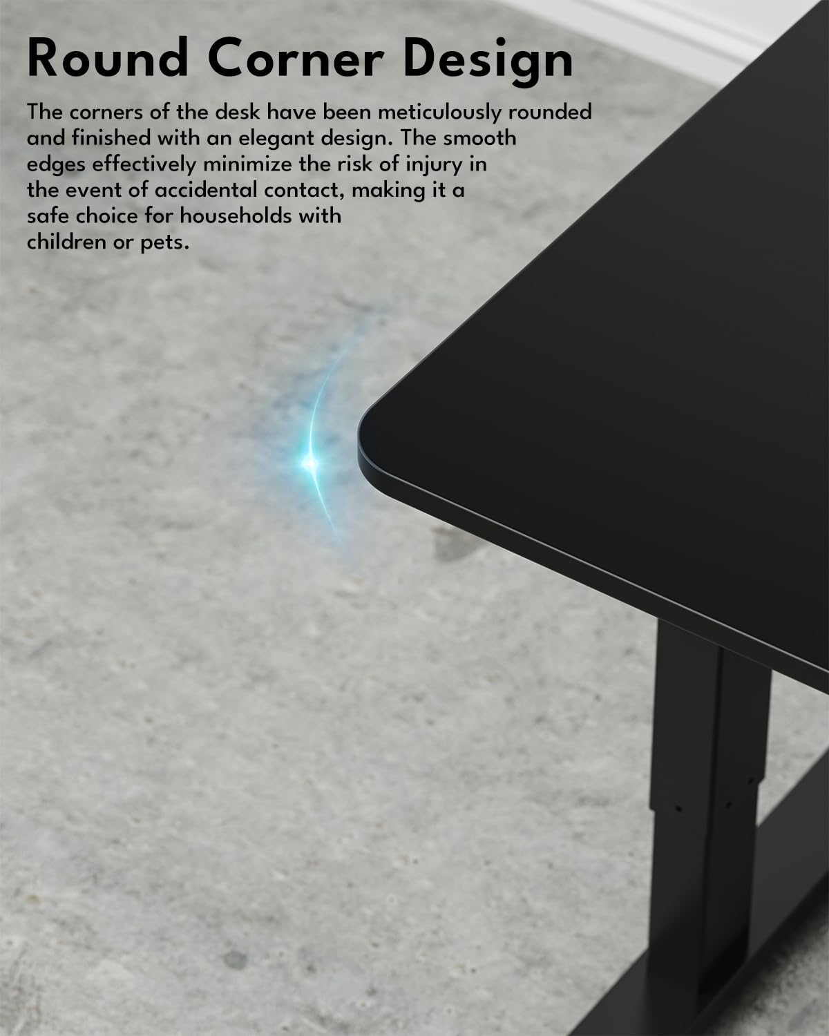 Standing Desk, Height Adjustable Electric Stand up Desk, 55 x 24 Inches Sit Stand Home Office Desk with Splice Board, Black Frame/Black Top