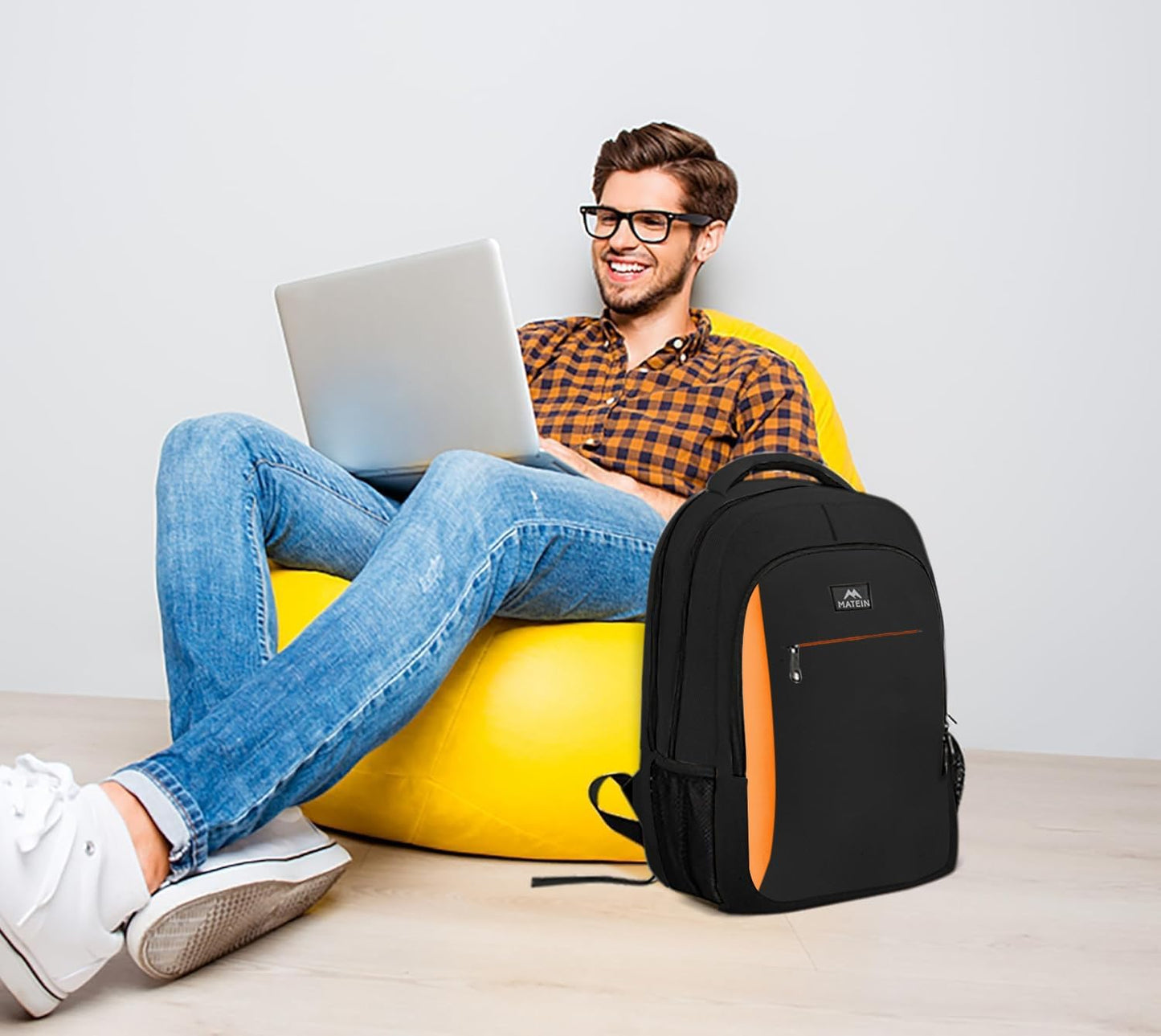 MATEIN Travel Laptop Backpack, Slim Sturdy College Laptops Backpack, Business Anti Theft Water Resistant Computer Bag Gift for Men & Women Fits 15.6 Inch Notebook