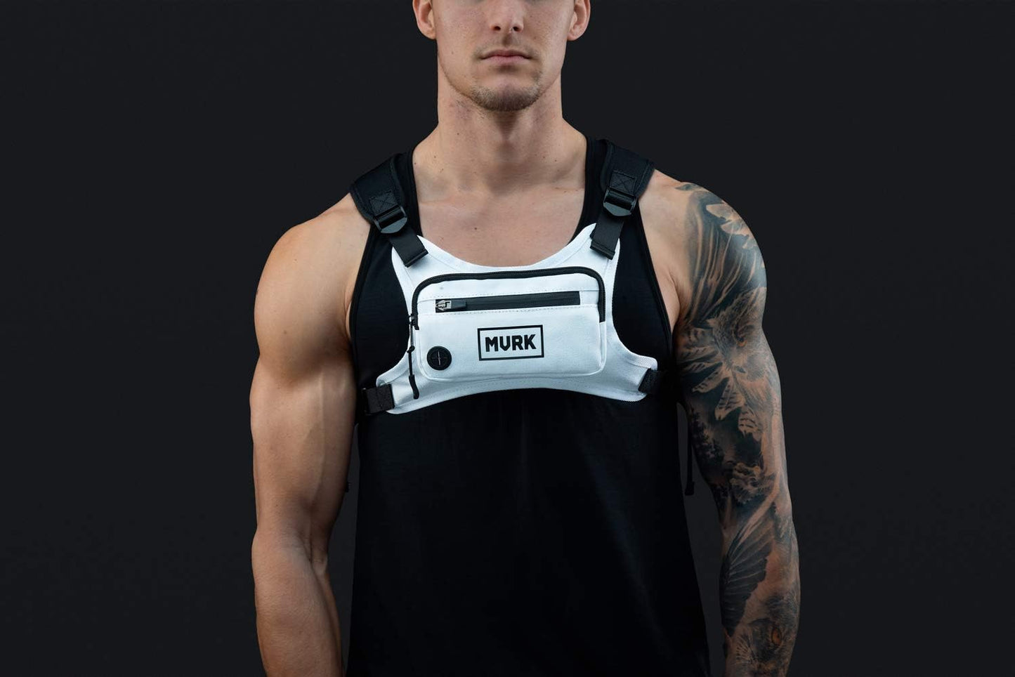 MVRK Water Resistant Running Vest Chest Pack, Phone Holder for Running, Lightweight Training Pack with Reflective Detail