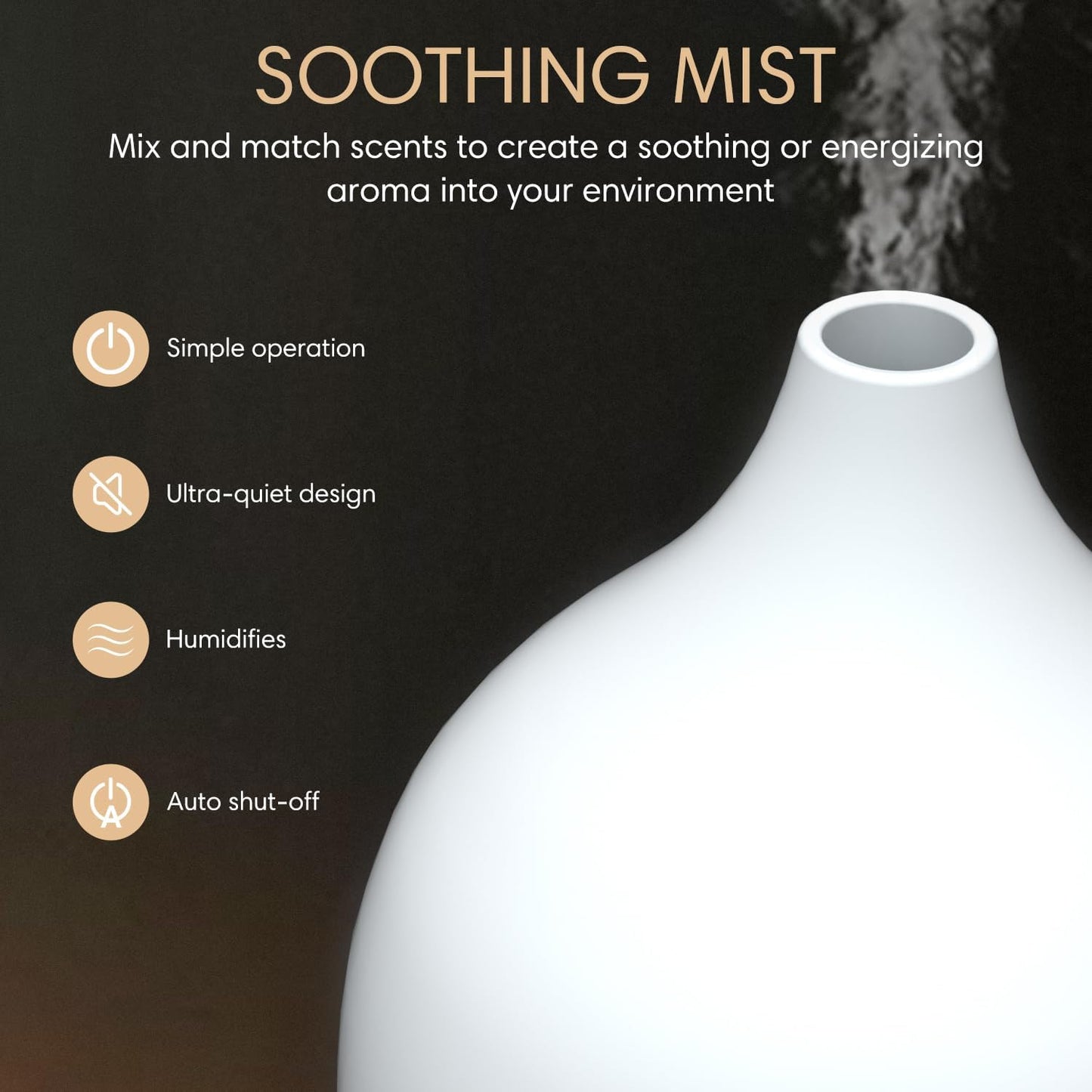 SALKING Essential Oil Diffuser (Set of 2), 100ml Small Aromatherapy Diffuser with Auto Shut-Off, Ultrasonic Diffusers for Essential Oils, Cool Mist Humidifier with Warm White Lights, for Office Home