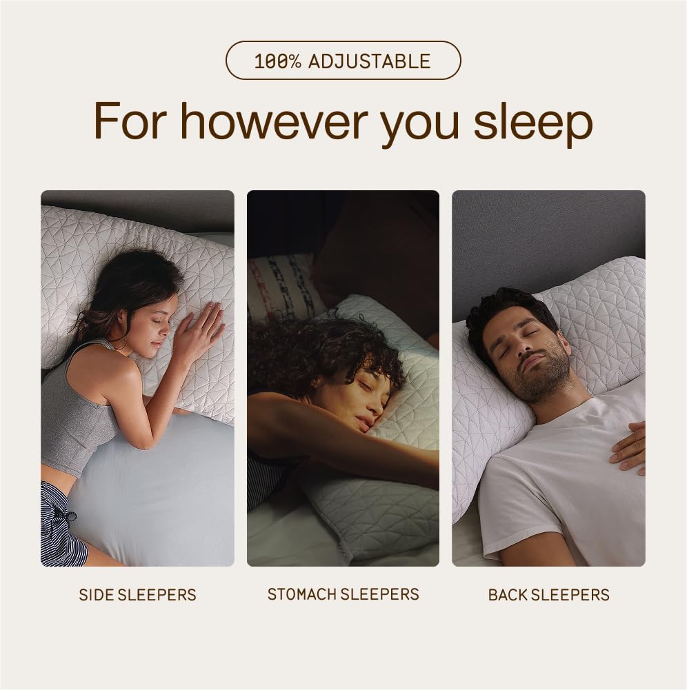 Coop Home Goods Original Adjustable Pillow, Queen Size Bed Pillows for Sleeping, Cross Cut Memory Foam Pillows - Medium Firm Back, Stomach and Side Sleeper Pillow, CertiPUR-US/GREENGUARD Gold