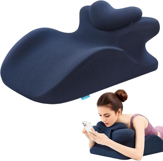 MOONYOOY Memory Foam Ergonomic Wedge Pillow for Sleeping, Acid Reflux & GERD Relief - Elevation Bed Support Pillow for Back Pain, Post Surgery Recovery, Reading with Removable Washable Cover