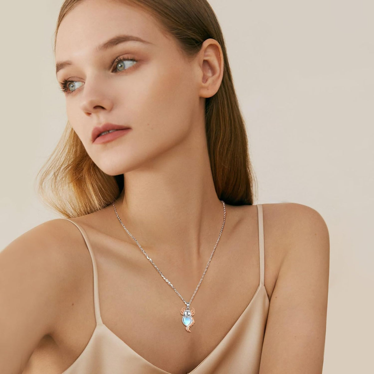 EUDORA Moonstone Turquoise Necklace for Women S925 Sterling Silver, Angel Tears Water Droplets Pendant Grandma Necklace Jewelry for Women Gifts for Mother in Law Mothers Day Gifts for Mom, 20"