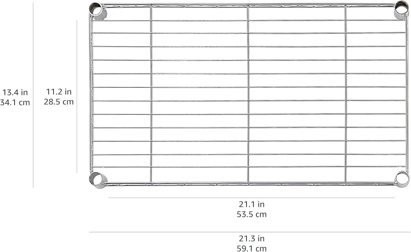 Amazon Basics 5-Shelf Adjustable Storage Shelving Unit for Garage, Steel Wire Rack, 200 Pound Loading Capacity per Shelf, 23.2" x 13.4" x 60", Chrome Finish
