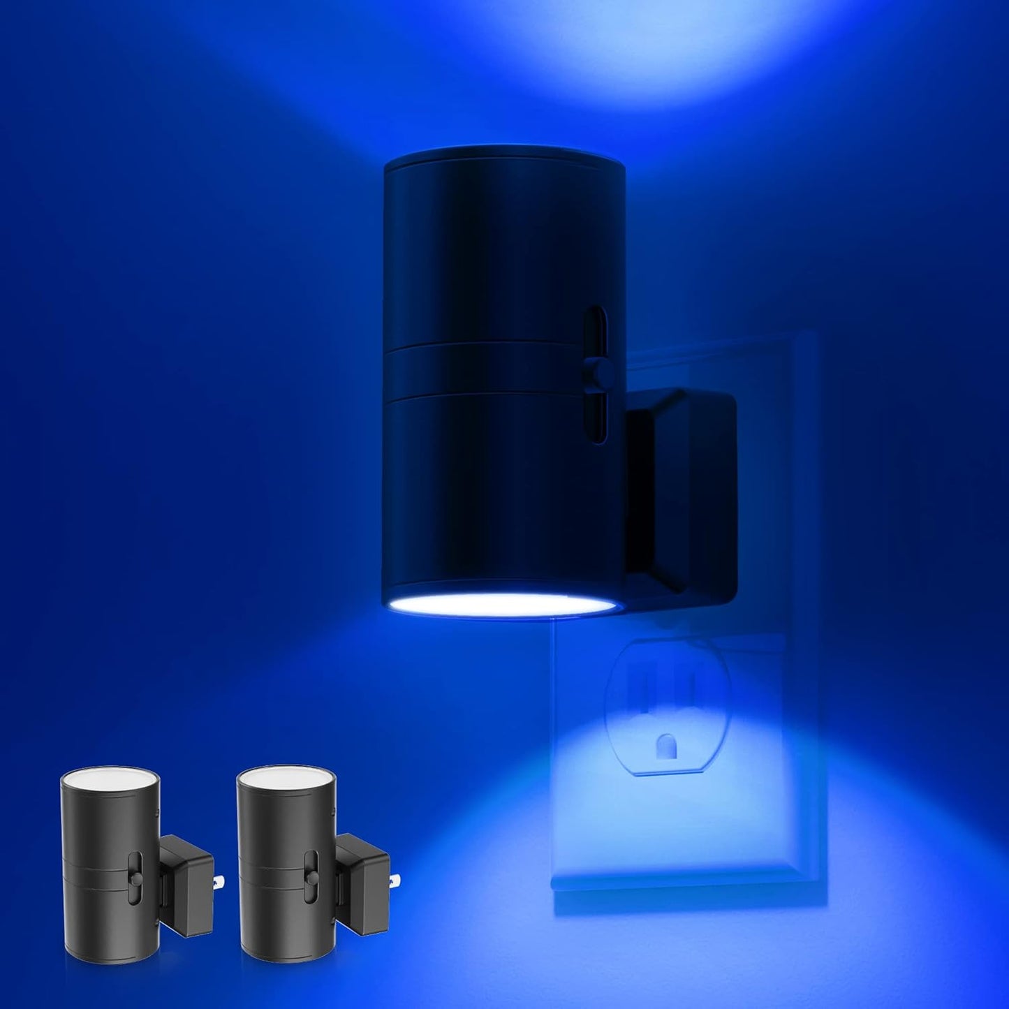 L LOHAS LED Calm Blue Night Light, Night Lights Plug into Wall, Dimmable Nightlight with Light Sensor, LED Nightlights for Bluey Home Decor, Party, Holiday, Bathroom Bedroom Hallway Kitchen, 2 Pack