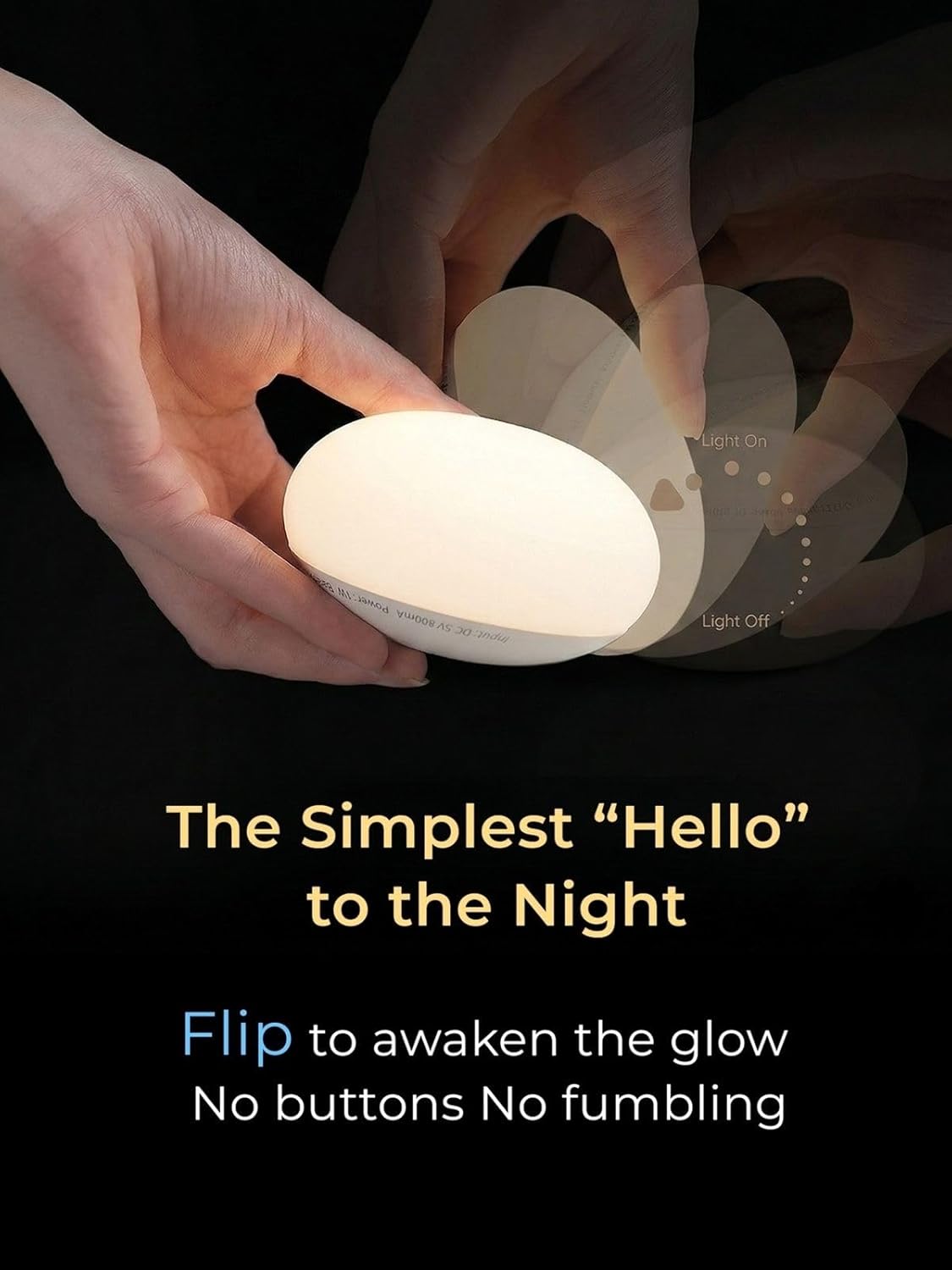 EASZZZ Baby Night Light, Nursery Night Lamp for Breastfeeding, Soft BPA Free Silicone Touch Night Lamp, Eye Caring, Easy Flip Design, Stepless Dimming, 1-Pack