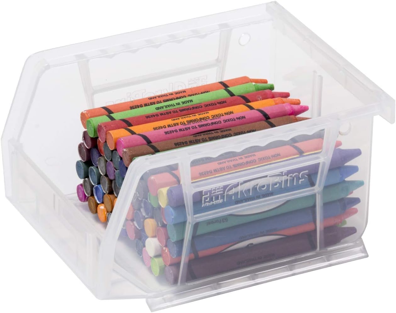Akro-Mils 30210 AkroBins Plastic Storage Bins, 5"x4"x3", Green, 24-Pack | Space-Saving Stackable Bins for Garage, Pantry, Craft Organization
