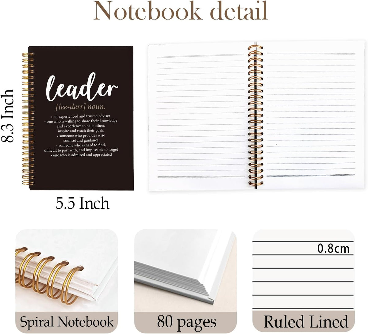 Leader Gifts Notebook Journal, Leadership Gifts Notebooks for Work