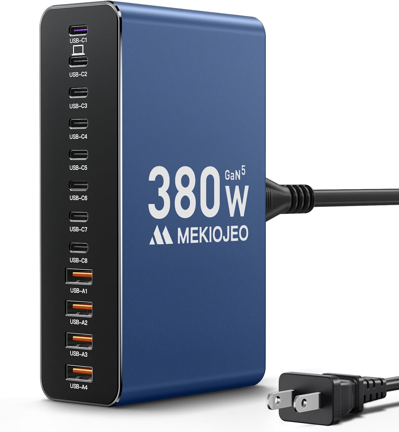 12 Ports Aluminum Alloy 380W Charging Station Fast USB C Charger Block 65W Laptop GaN Charger for MacBook Pro/Air/iPad Pro/iPhone (Gray)