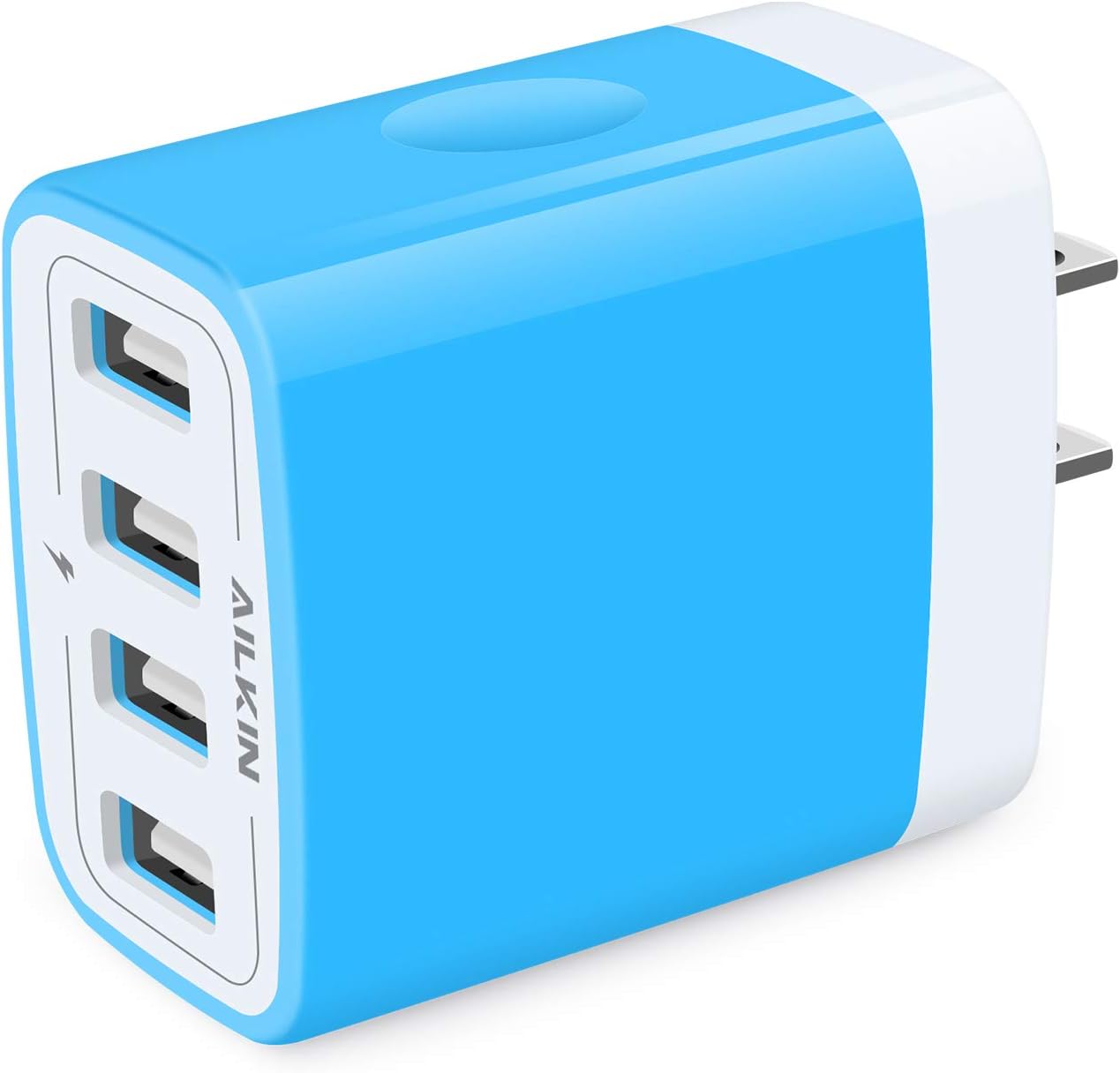 USB Charger Adapter, 2-Pack AILKIN 4.8A 4-Muti Port Phone Wall Plug Fast Charging Block Box for iPhone 17 16 15 14 13 12 Pro Max 11 SE 10 XR XS, Samsung Galaxy, Moto, LG, Pixel, Power Cube Base Brick