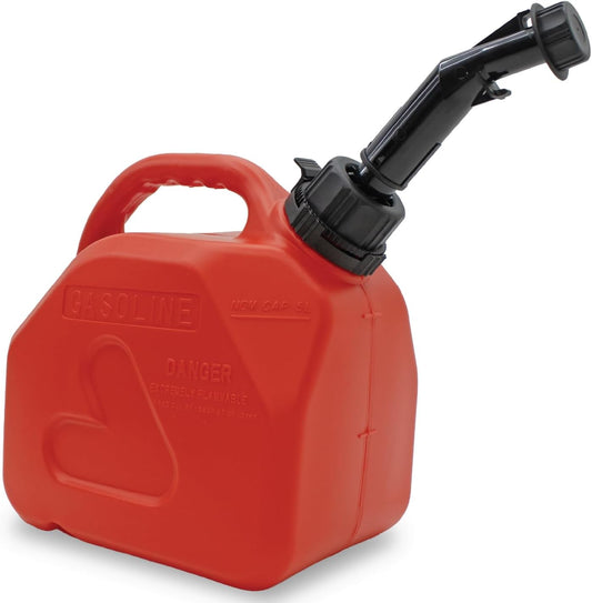 LAUCO Portable Fuel Tank, Gas Container, 1.5 Gallon Gas & Diesel Container with Transfer Hose and Nozzle, Mobile Fuel Storage for Boats, Docks, Farm, Shop & Garage 87252