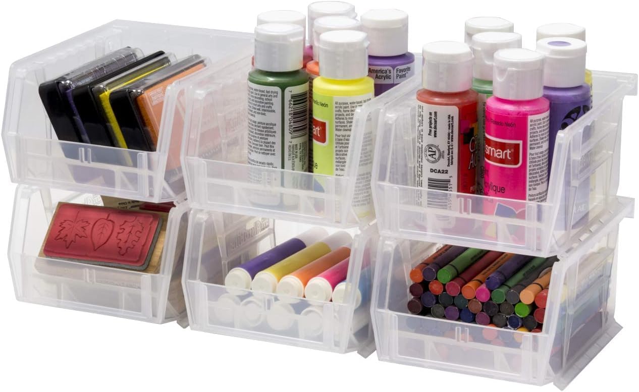 Akro-Mils 30210 AkroBins Plastic Storage Bins, 5"x4"x3", Clear, 24-Pack