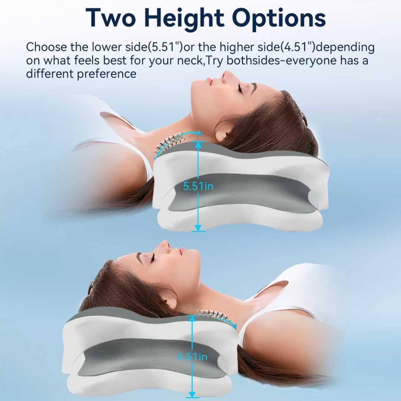 Dreams Relief Pillow,Sleep Apnea Pillow w/Neck & Snoring Relief,Orthopedic & Ergonomic Contour Cervical Memory Foam Cooling Pillow for Side Sleepers,Medium Firm Support (Grey, Queen Size)