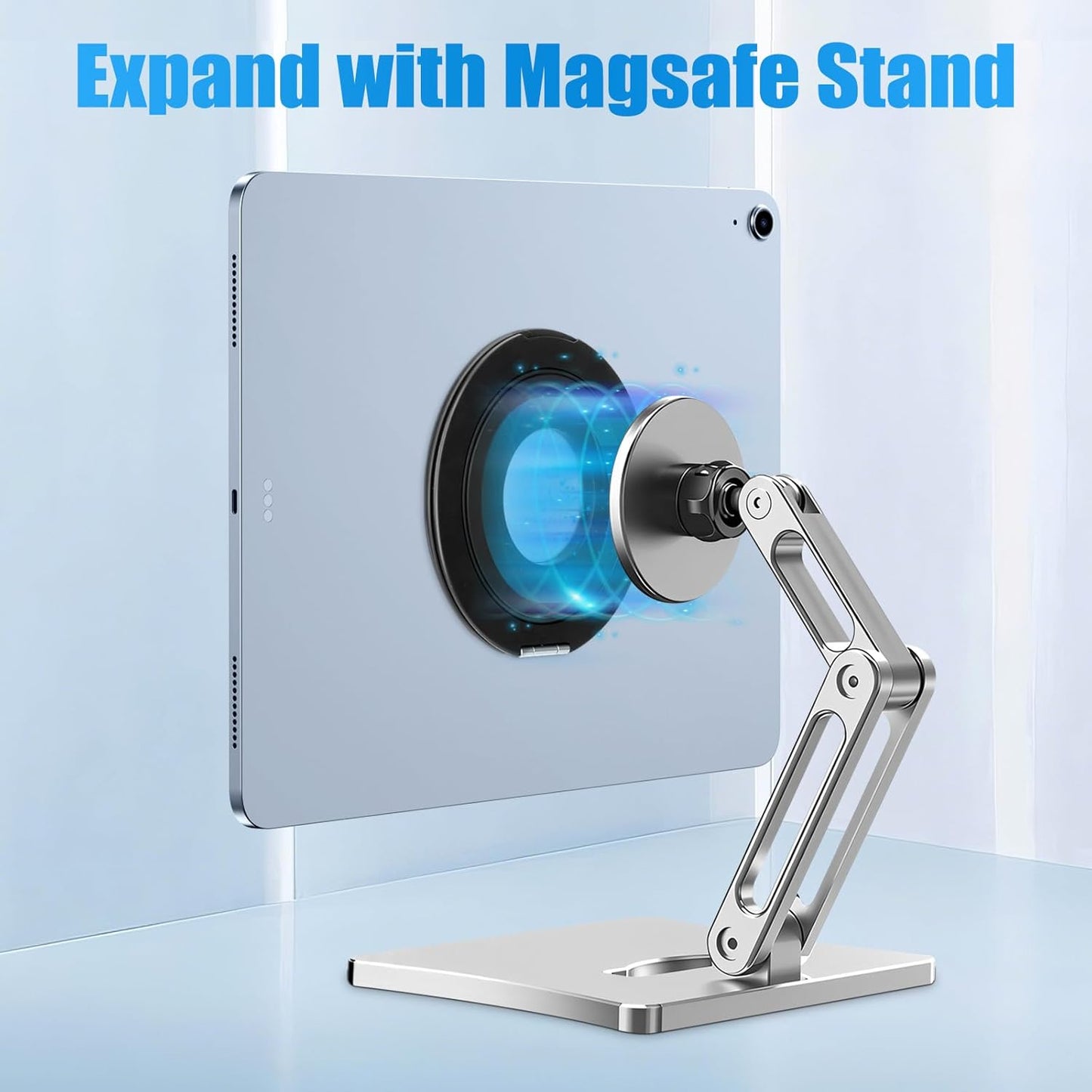 Universal Tablet Mount Holder Stand for iPad - 360° Rotating Tablet Ring Holder Handle Bracket Mount Handle Grip for iPad, Pro, Air, Mini, Samsung Tab, Fire, Kindle, E-Book Compatible to MagSafe Stand