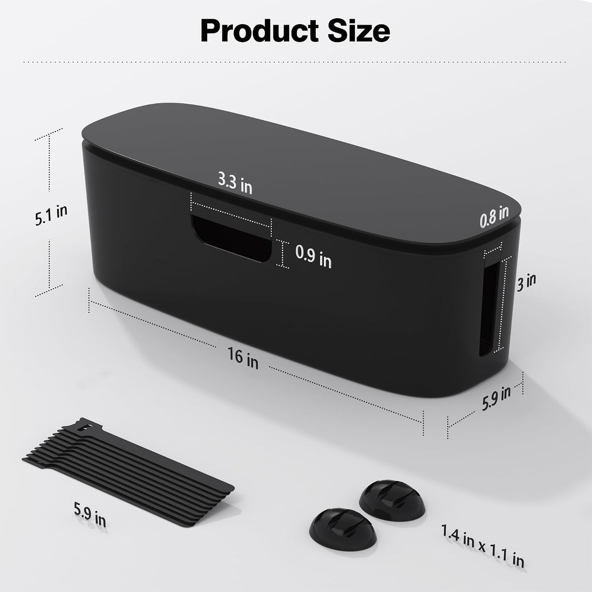 Cable Management Box, Large Cord Organizer Box to Hide Power Strip