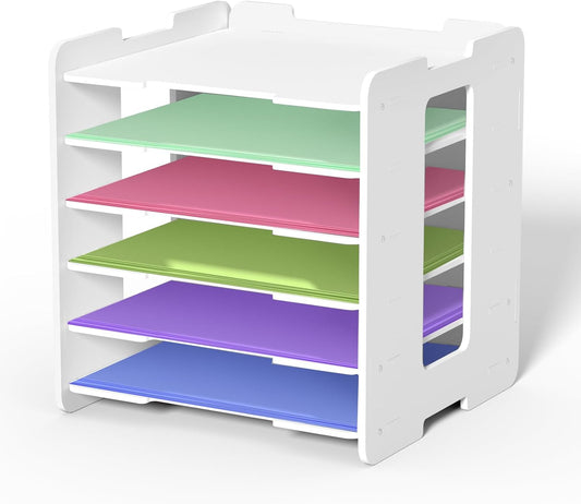 12x12 Paper Organizer, 6 Tier Stackable Scrapbook Paper Storage