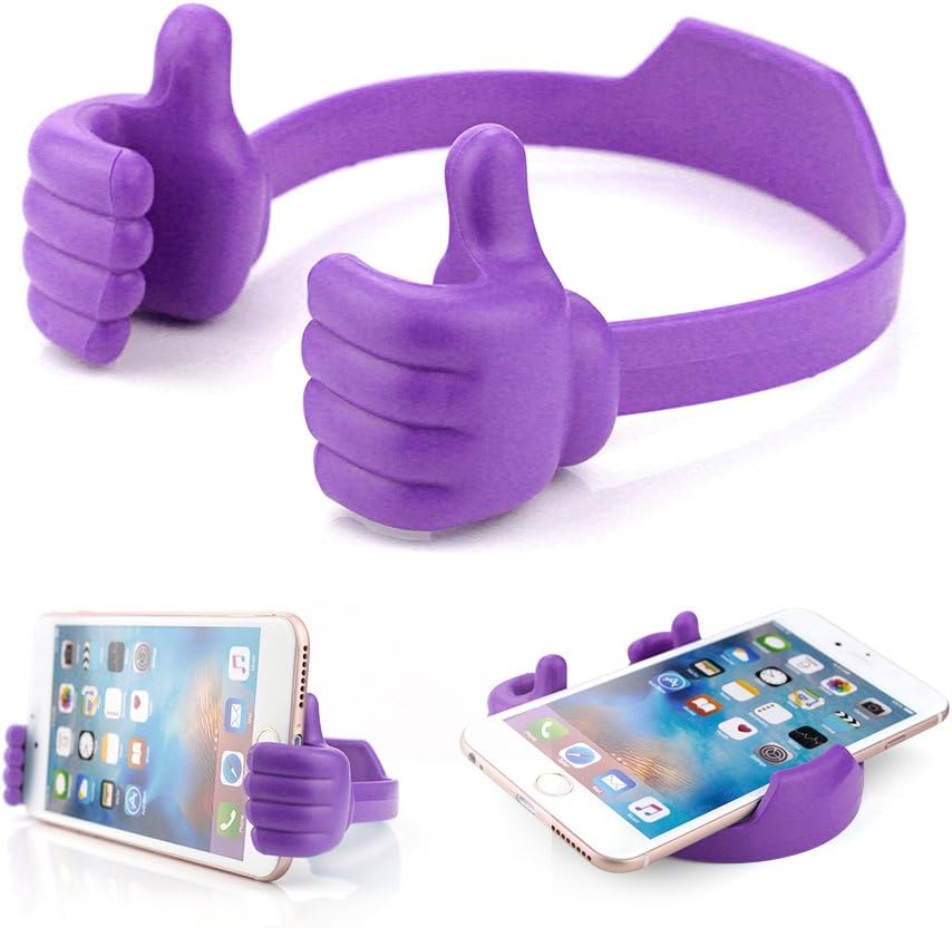 BUTEFO Thumbs up Cell Phone Holder Adjustable Silicone Tablet Stand Portable Desktop OK Stands Compatible for iPhone iPad Samsung Motorcycle Google TCL (Multi Colors, 8)