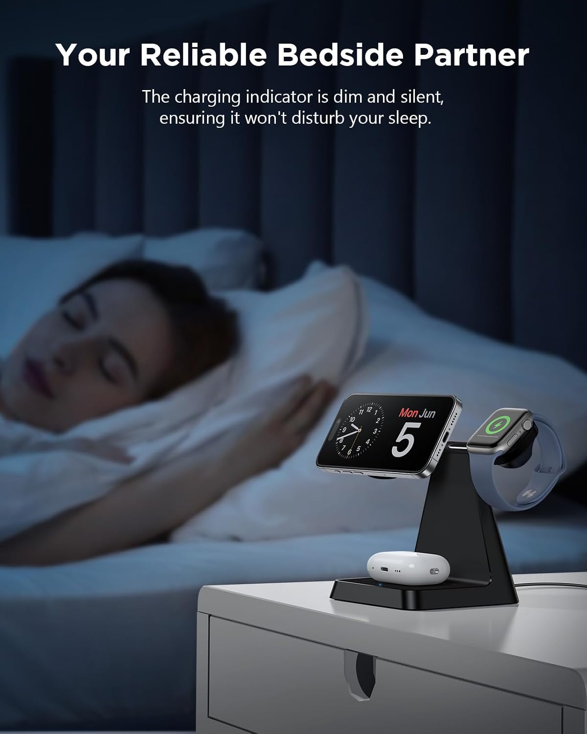 Charging Station for Multiple Devices Apple: Woruda 3 in 1 Magnetic Wireless Charger Stand for Mag Safe iPhone - Nightstand Charging Dock for iPhone 16 15 14 13 12 Pro Max Plus Apple Watch Airpods