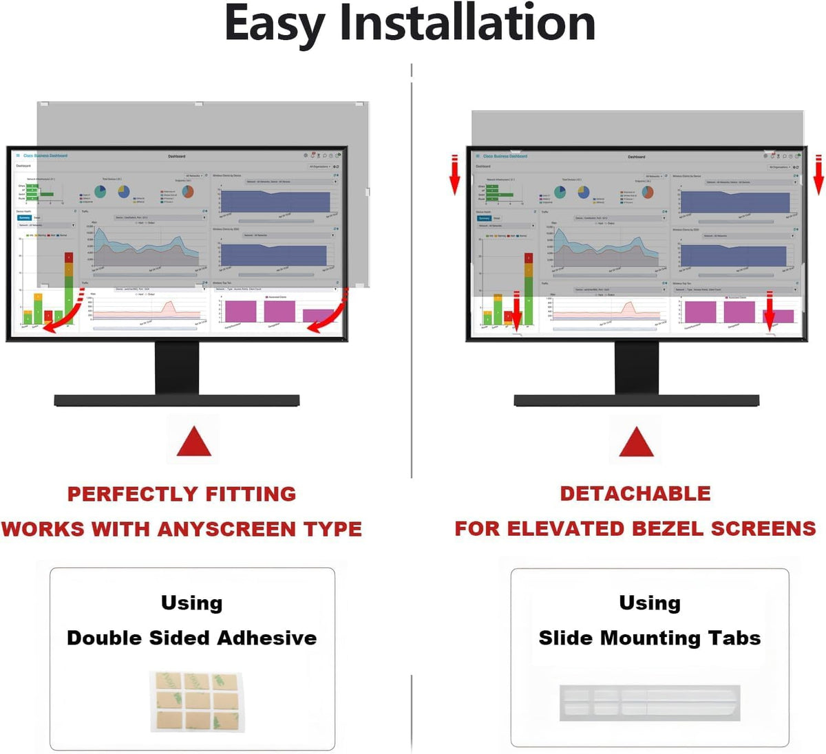 24 Inch Computer Privacy Screen Shield 2 Pack for 16:9 Widescreen Desktop