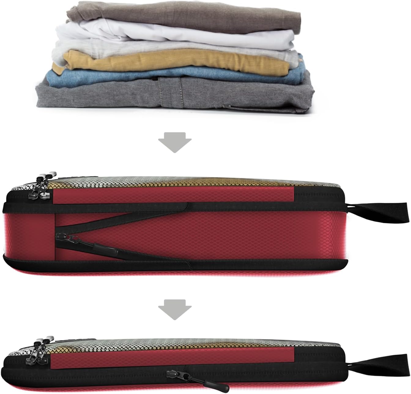 Large Packing Cubes for Travel - 5pc Packing Cubes for Suitcases - Lightweight Luggage Organizer Bags (Compression)