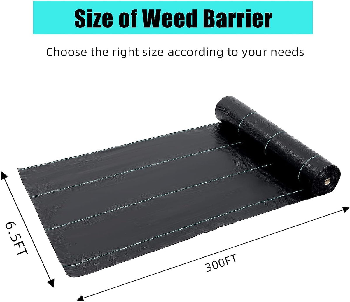 Broadfashion 6.5ft x 300ft Premium 3oz Pro Garden Weed Barrier Landscape Fabric, Durable & Heavy-Duty Weed Block Gardening Mat, Easy Setup & Superior Weed Control, Eco-Friendly & Convenient Design