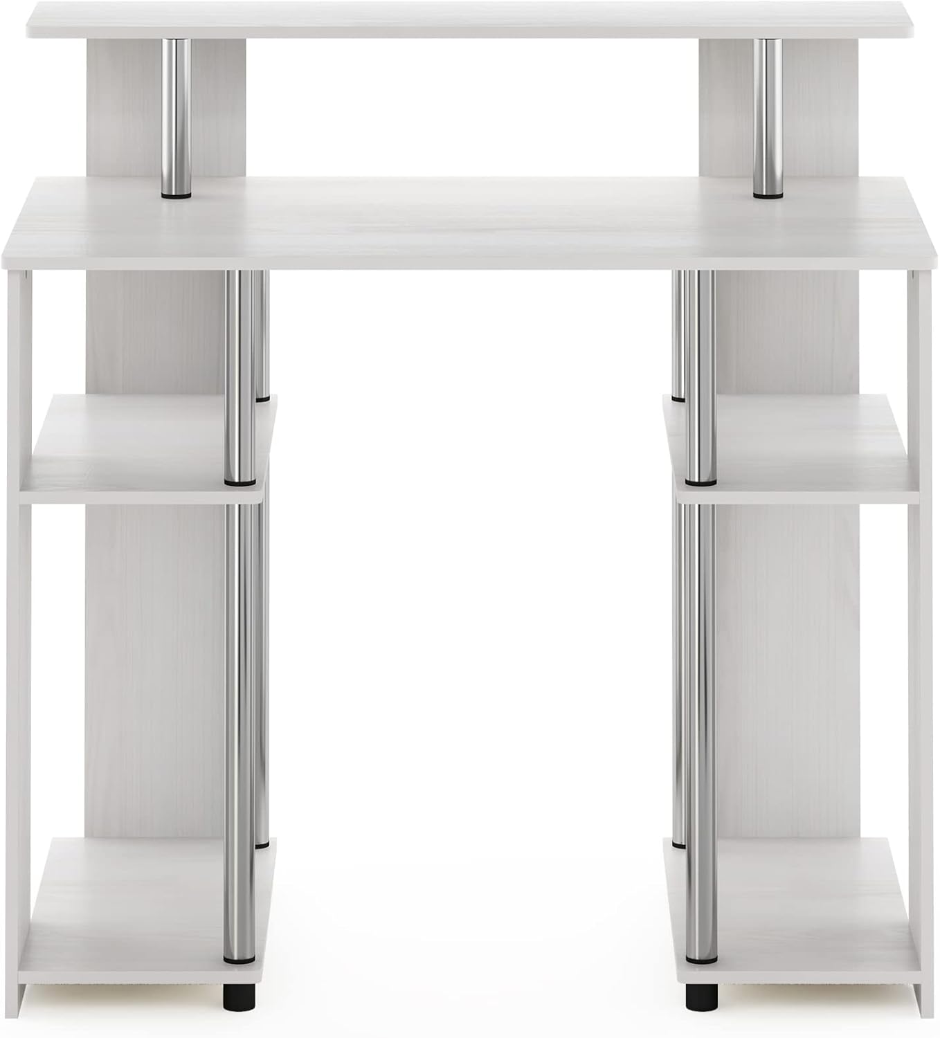 Furinno Jaya Simple Design Computer Writing Desk, White Oak/Stainless Steel