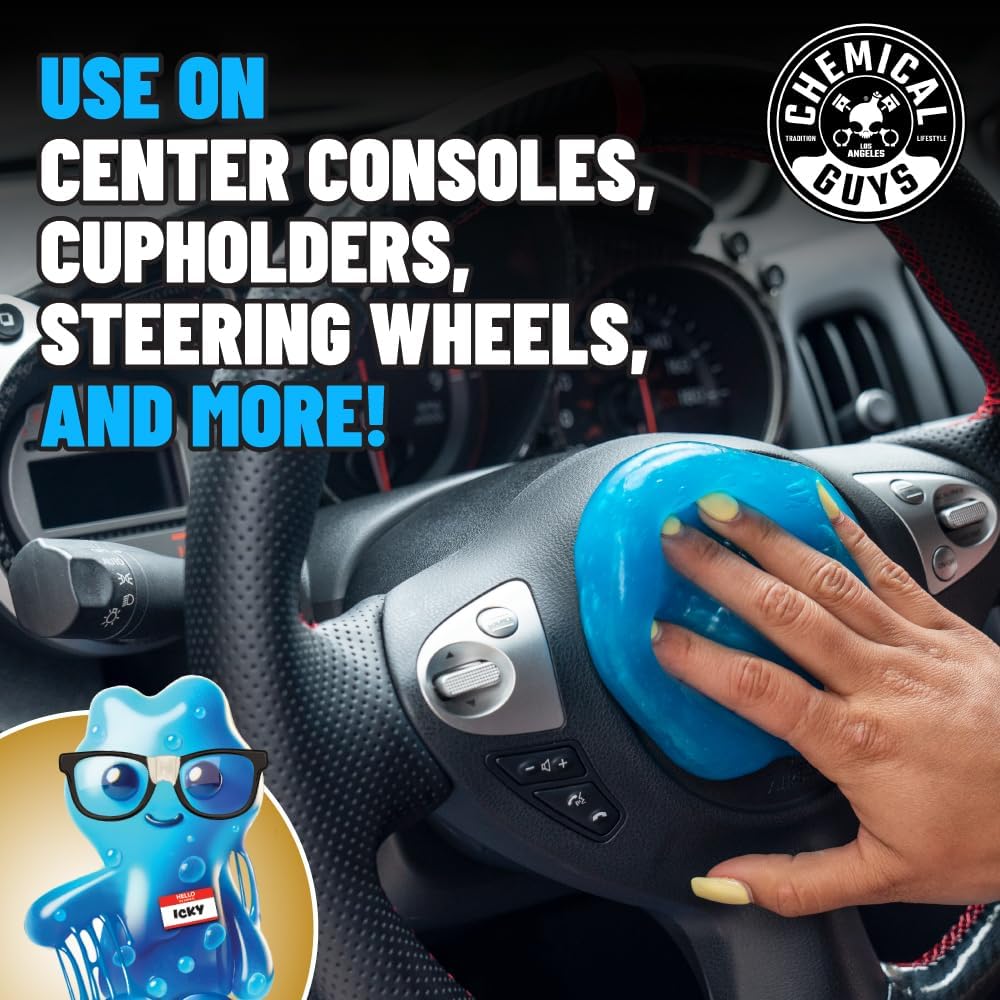 Chemical Guys Sticky Icky Car Cleaning Gel, Green Apple & Sweet Strawberry Scent - Detailing Kit, Car Dust Crevice Cleaner, Slime Auto Air Vent, Cleaning Putty For Keyboard Cleaner (2 Pack) - CJK1002