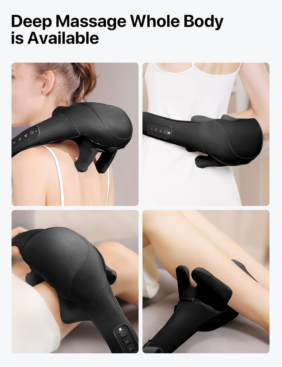 MASGRE Shiatsu Neck and Shoulder Massager, Cordless Back Massager with Heat